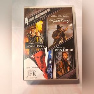 4 film favorites, Kevin Costner collection DVD movie classic 80s.